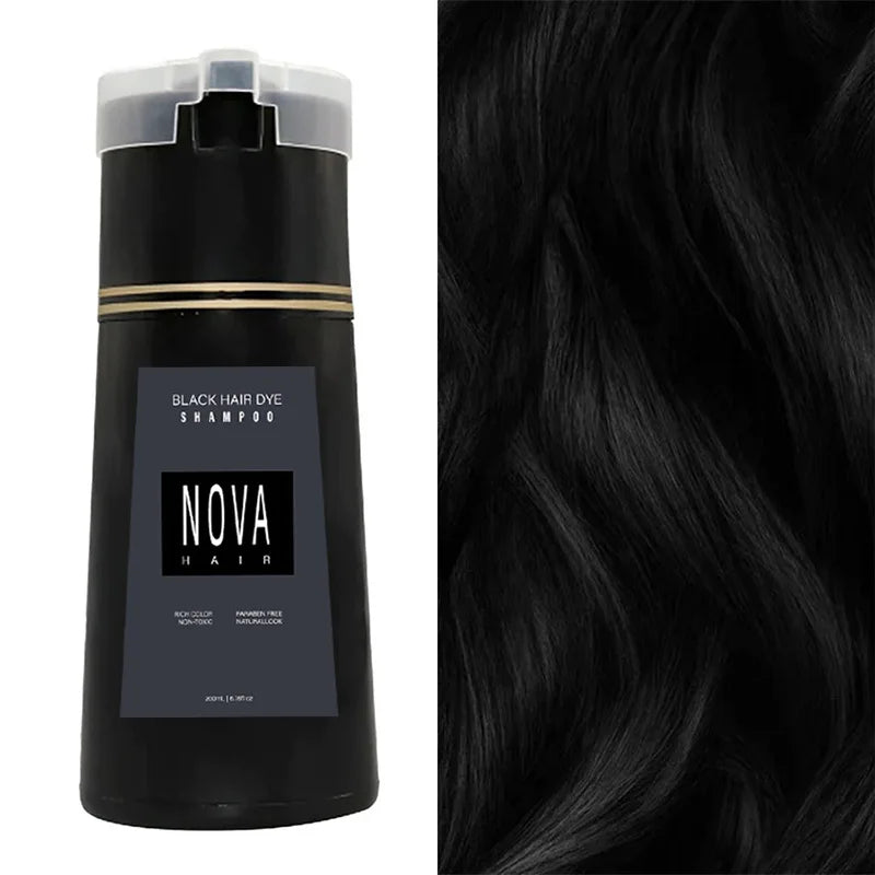 Nova 3-In-1 Hair Coloring Shampoo Oil Control Fluffy Refreshing Hair Dye Quick Dizzy Hair Coloring Shampoo Hair Care Products