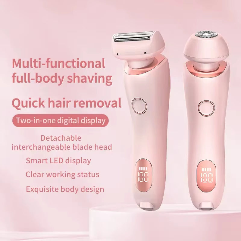 Electric Razors for Women 2 in 1 Bikini Trimmer Face Shavers Hair Removal for Underarms Legs Ladies Body Trimmer IPX7 Waterproof