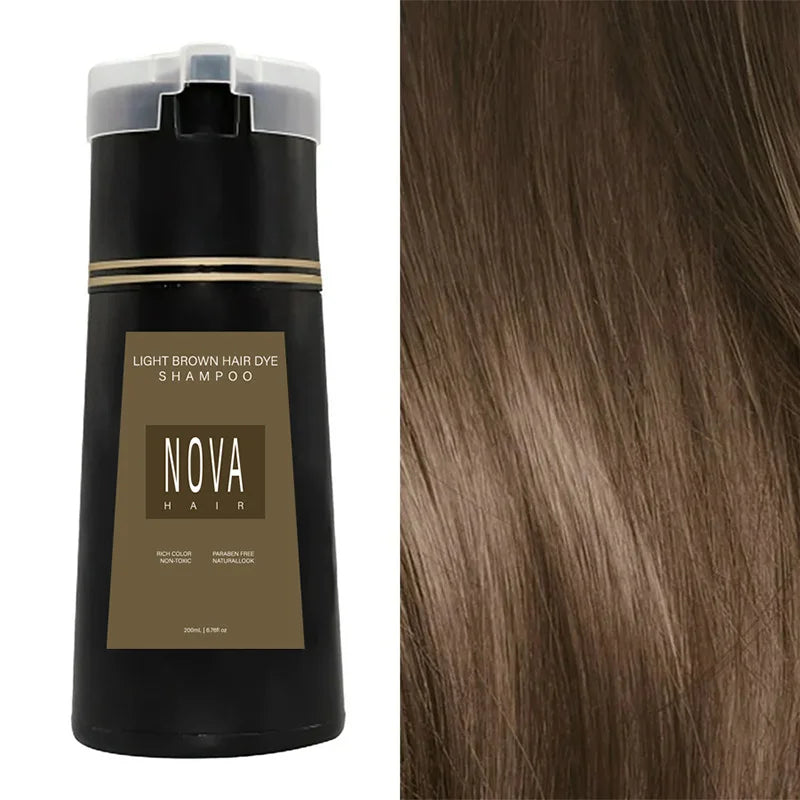 Nova 3-In-1 Hair Coloring Shampoo Oil Control Fluffy Refreshing Hair Dye Quick Dizzy Hair Coloring Shampoo Hair Care Products