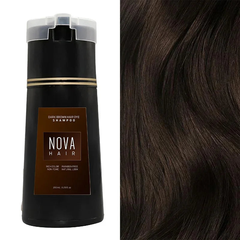 Nova 3-In-1 Hair Coloring Shampoo Oil Control Fluffy Refreshing Hair Dye Quick Dizzy Hair Coloring Shampoo Hair Care Products