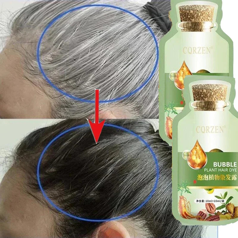 Natural Plant Herbal Hair Dye Shampoo 5 Minutes Change Hair Color Non-Irritating Repairs Gray White Fashion Hair Care Women Men