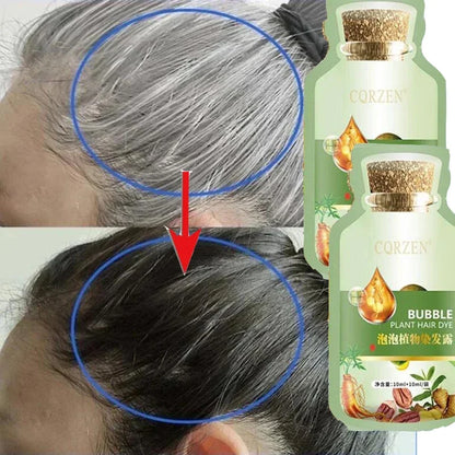 Natural Plant Herbal Hair Dye Shampoo 5 Minutes Change Hair Color Non-Irritating Repairs Gray White Fashion Hair Care Women Men