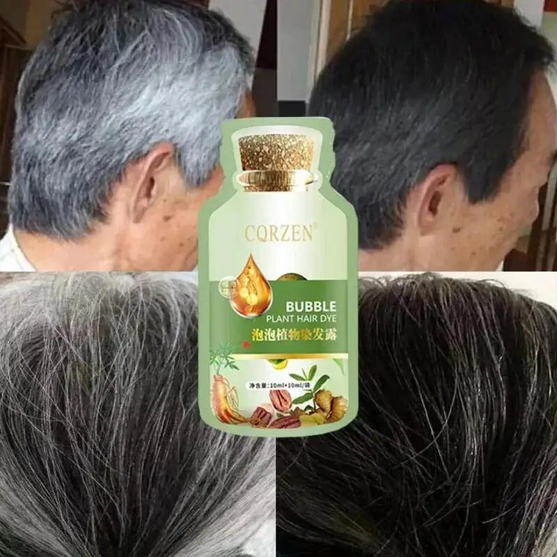 Natural Plant Herbal Hair Dye Shampoo 5 Minutes Change Hair Color Non-Irritating Repairs Gray White Fashion Hair Care Women Men