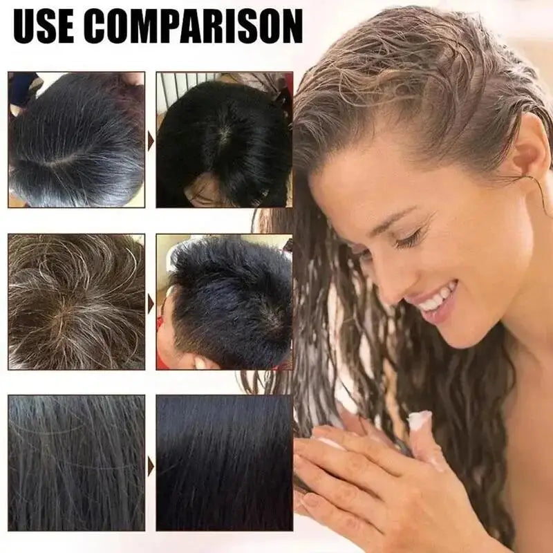 Natural Plant Herbal Hair Dye Shampoo 5 Minutes Change Hair Color Non-Irritating Repairs Gray White Fashion Hair Care Women Men