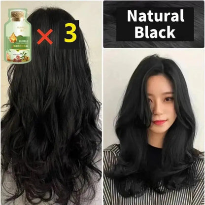 Natural Plant Herbal Hair Dye Shampoo 5 Minutes Change Hair Color Non-Irritating Repairs Gray White Fashion Hair Care Women Men