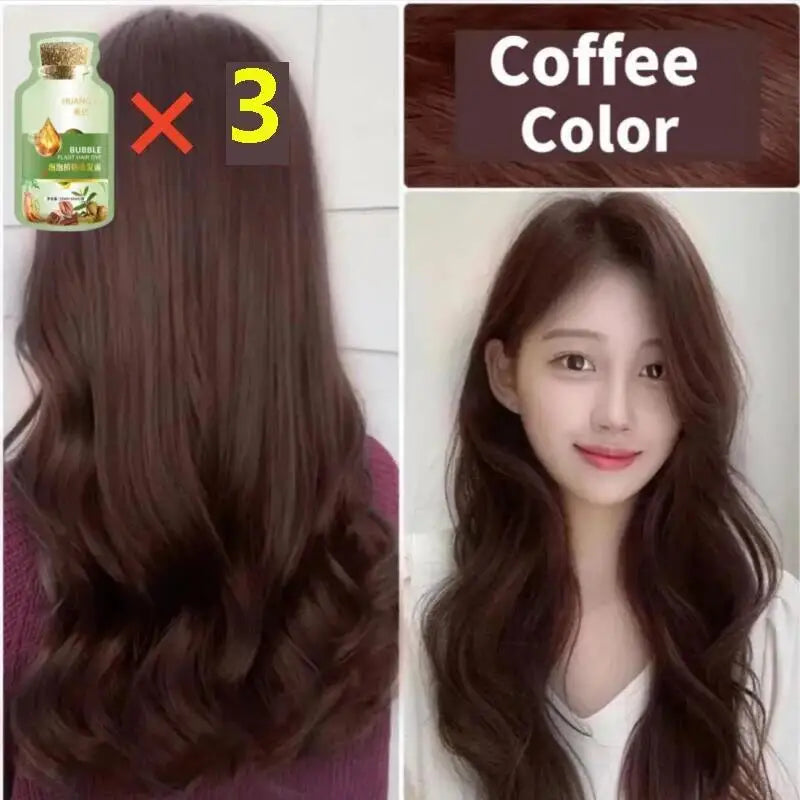 Natural Plant Herbal Hair Dye Shampoo 5 Minutes Change Hair Color Non-Irritating Repairs Gray White Fashion Hair Care Women Men