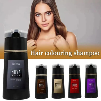Nova 3-In-1 Hair Coloring Shampoo Oil Control Fluffy Refreshing Hair Dye Quick Dizzy Hair Coloring Shampoo Hair Care Products