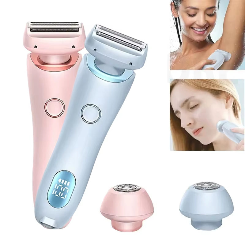 Electric Razors for Women 2 in 1 Bikini Trimmer Face Shavers Hair Removal for Underarms Legs Ladies Body Trimmer IPX7 Waterproof