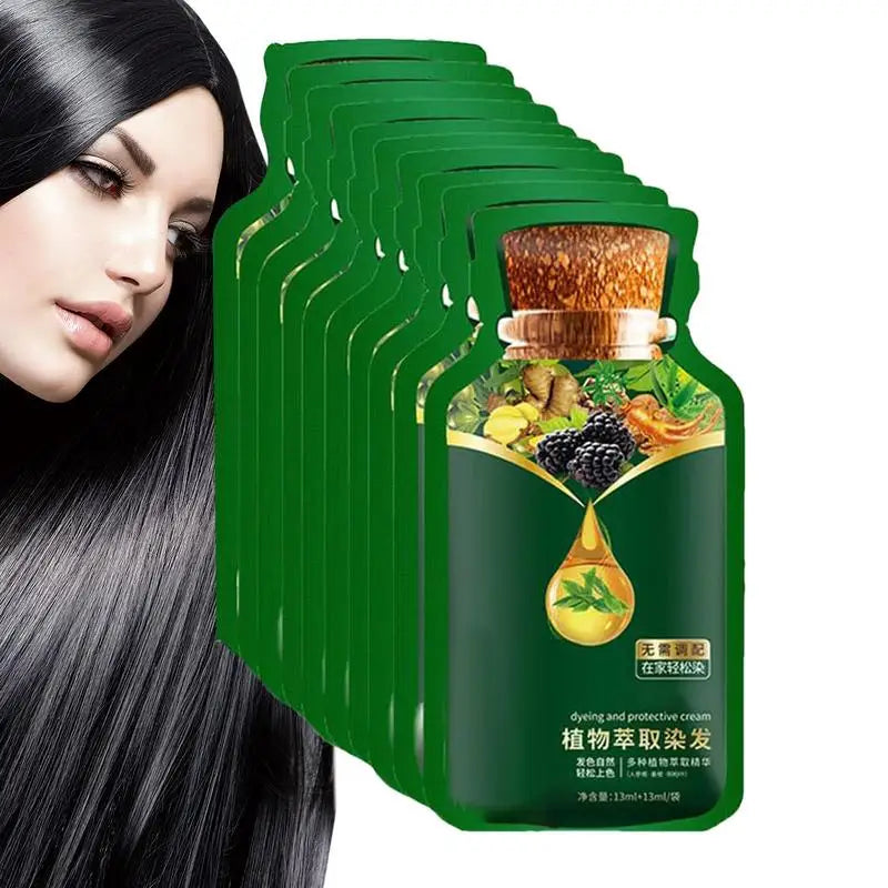 Natural Plant Herbal Hair Dye Shampoo 5 Minutes Change Hair Color Non-Irritating Repairs Gray White Hair Care Products Women Men